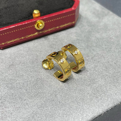[Clover Jewelry]LOVE EARRINGS 5.7MM 2 DIAMONDS
