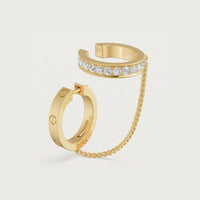 [Clover Jewelry]LOVE 3.0MM HALF DIAMOND EARRINGS