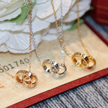 [Clover Jewelry]LOVE DOUBLE RING NECKLACE