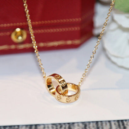 [Clover Jewelry]LOVE DOUBLE RING NECKLACE