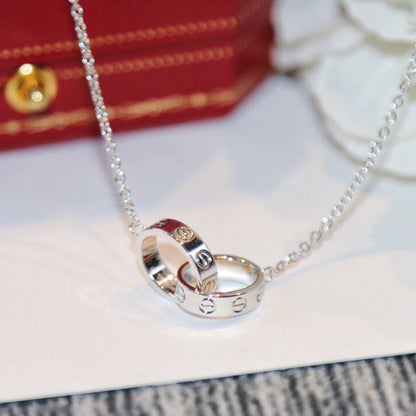 [Clover Jewelry]LOVE DOUBLE RING NECKLACE