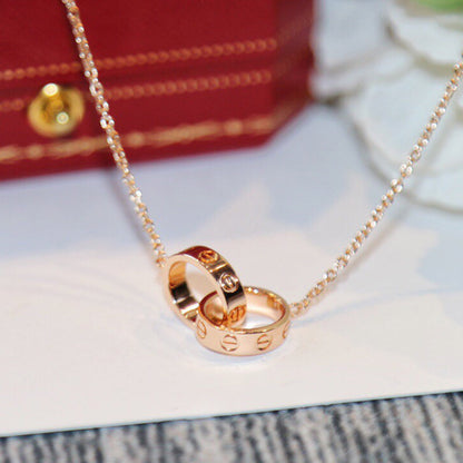 [Clover Jewelry]LOVE DOUBLE RING NECKLACE