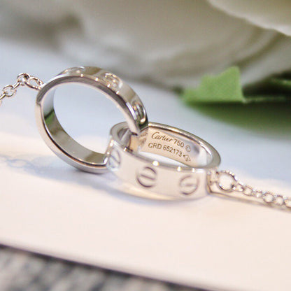 [Clover Jewelry]LOVE DOUBLE RING NECKLACE