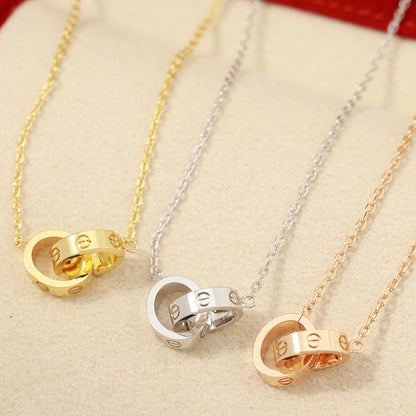 [Clover Jewelry]LOVE DOUBLE RING NECKLACE