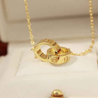 [Clover Jewelry]LOVE DOUBLE RING NECKLACE