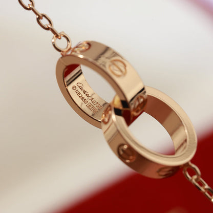 [Clover Jewelry]LOVE DOUBLE RING NECKLACE