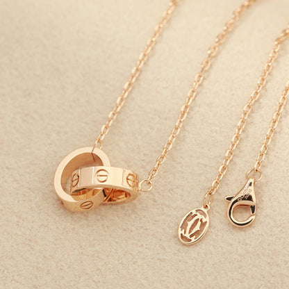 [Clover Jewelry]LOVE DOUBLE RING NECKLACE
