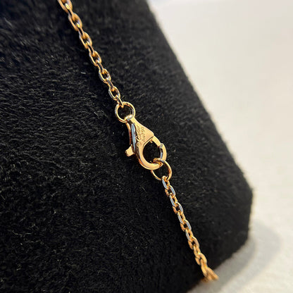 [Clover Jewelry]LOVE DOUBLE RING HALF DIAMOND NECKLACE