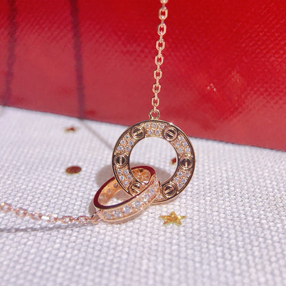 [Clover Jewelry]LOVE  FULL DIAMOND PENDANT NECKLACE
