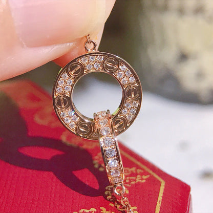 [Clover Jewelry]LOVE  FULL DIAMOND PENDANT NECKLACE