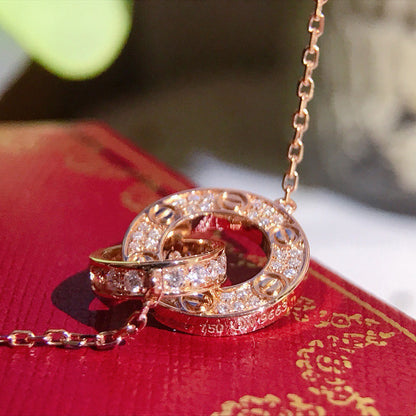 [Clover Jewelry]LOVE  FULL DIAMOND PENDANT NECKLACE