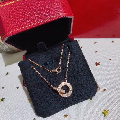 [Clover Jewelry]LOVE  FULL DIAMOND PENDANT NECKLACE