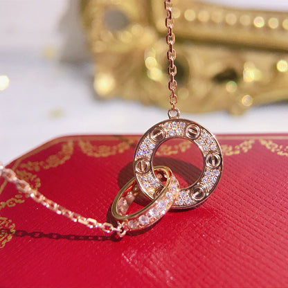 [Clover Jewelry]LOVE  FULL DIAMOND PENDANT NECKLACE