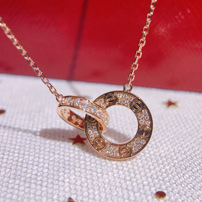 [Clover Jewelry]LOVE  FULL DIAMOND PENDANT NECKLACE