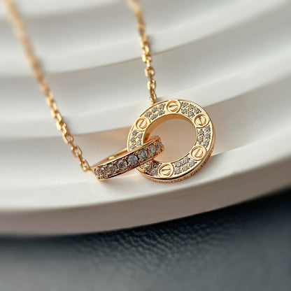 [Clover Jewelry]LOVE  FULL DIAMOND PENDANT NECKLACE