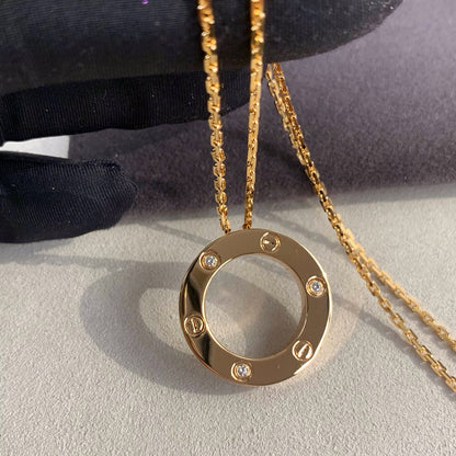 [Clover Jewelry]LOVE NECKLACE 16MM 3 DIAMONDS