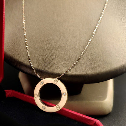 [Clover Jewelry]LOVE NECKLACE 16MM 3 DIAMONDS