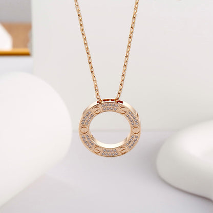 [Clover Jewelry]LOVE NECKLACE 16MM  FULL DIAMOND