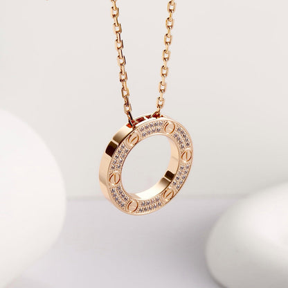 [Clover Jewelry]LOVE NECKLACE 16MM  FULL DIAMOND