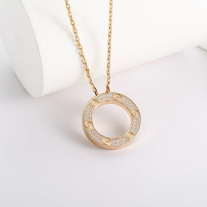 [Clover Jewelry]LOVE NECKLACE 16MM  FULL DIAMOND
