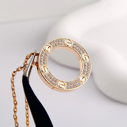 [Clover Jewelry]LOVE NECKLACE 16MM  FULL DIAMOND
