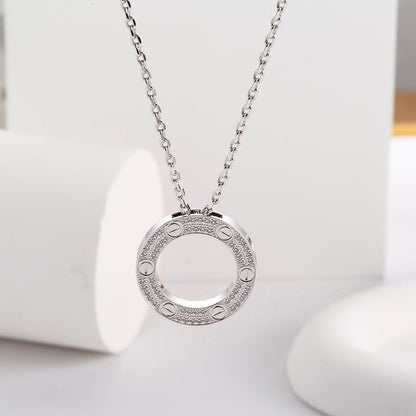 [Clover Jewelry]LOVE NECKLACE 16MM  FULL DIAMOND