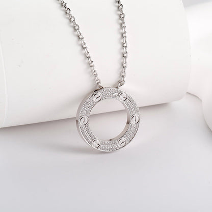[Clover Jewelry]LOVE NECKLACE 16MM  FULL DIAMOND