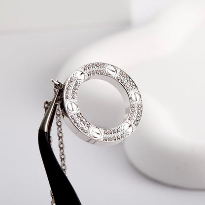 [Clover Jewelry]LOVE NECKLACE 16MM  FULL DIAMOND