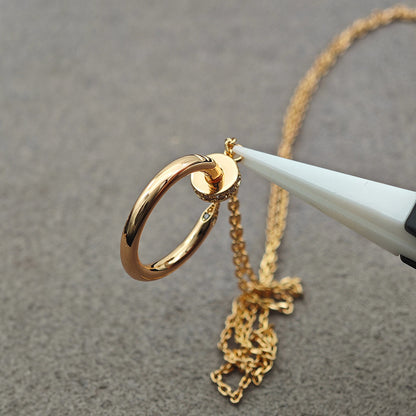 [Clover Jewelry]JUSTE NECKLACE HALF DIAMOND
