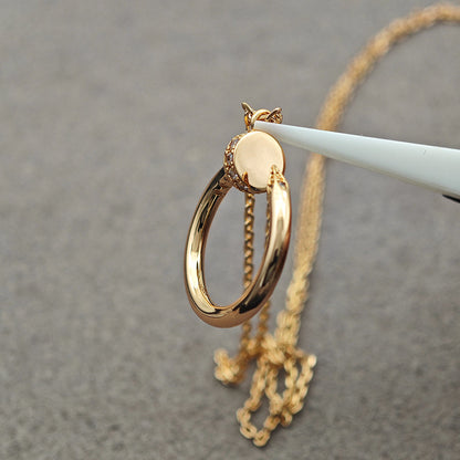 [Clover Jewelry]JUSTE NECKLACE HALF DIAMOND