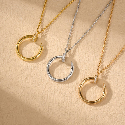 [Clover Jewelry]JUSTE NECKLACE HALF DIAMOND