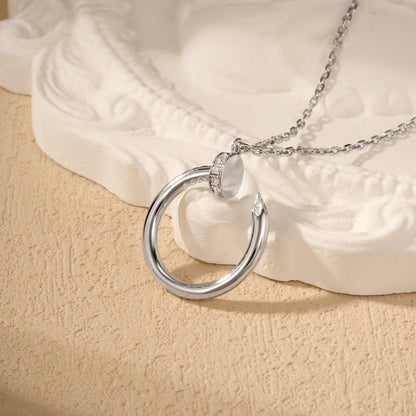 [Clover Jewelry]JUSTE NECKLACE HALF DIAMOND
