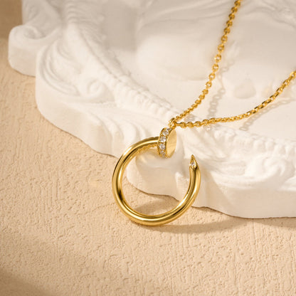 [Clover Jewelry]JUSTE NECKLACE HALF DIAMOND