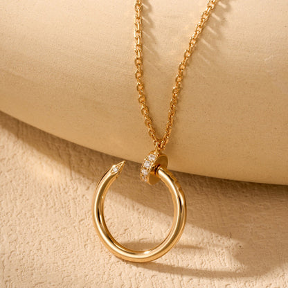 [Clover Jewelry]JUSTE NECKLACE HALF DIAMOND