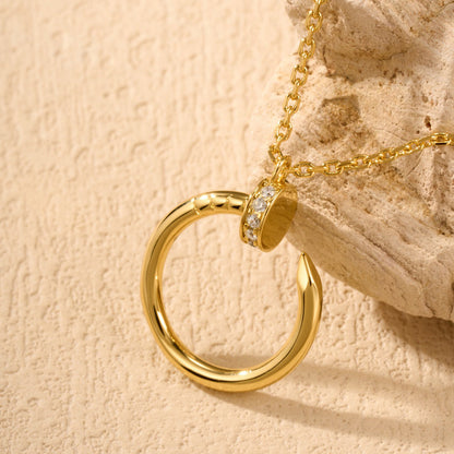 [Clover Jewelry]JUSTE NECKLACE HALF DIAMOND
