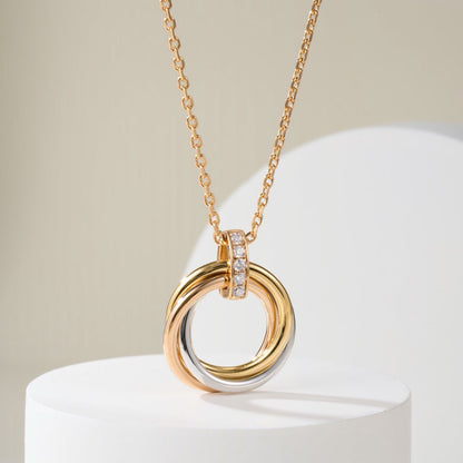 [Clover Jewelry]TRINITY MEDIUM  DIAMONDS NECKLACE