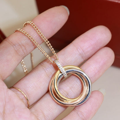 [Clover Jewelry]TRINITY MEDIUM  DIAMONDS NECKLACE