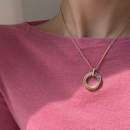 [Clover Jewelry]TRINITY MEDIUM  DIAMONDS NECKLACE