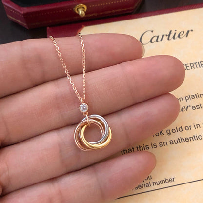 [Clover Jewelry]TRINITY  NECKLACE 1 DIAMOND