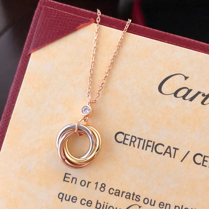 [Clover Jewelry]TRINITY  NECKLACE 1 DIAMOND