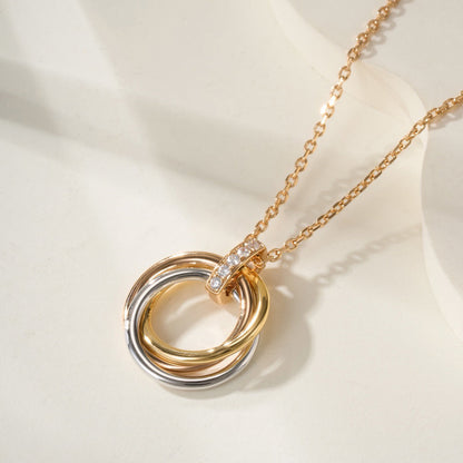[Clover Jewelry]TRINITY MEDIUM  DIAMONDS NECKLACE
