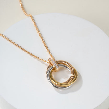 [Clover Jewelry]TRINITY MEDIUM  DIAMONDS NECKLACE