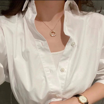 [Clover Jewelry]TRINITY MEDIUM  DIAMONDS NECKLACE