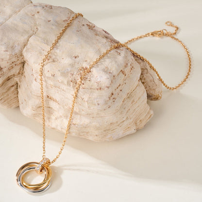 [Clover Jewelry]TRINITY MEDIUM  DIAMONDS NECKLACE