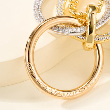 [Clover Jewelry]TRINITY LARGE FULL DIAMOND  NECKLACE