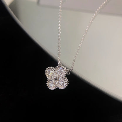 [Clover Jewelry]CLOVER 15MM DIAMOND SINGLE FLOWER NECKLACE