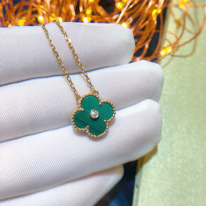 [Clover Jewelry]CLOVER 15MM DIAMOND TURQUOISE NECKLACE