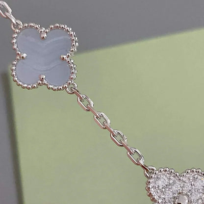 [Clover Jewelry] CLOVER 5 MOTIF PURPLE CHALCEDONY BRACELET COLLECTION