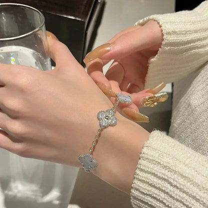 [Clover Jewelry] CLOVER 5 MOTIF PURPLE CHALCEDONY BRACELET COLLECTION