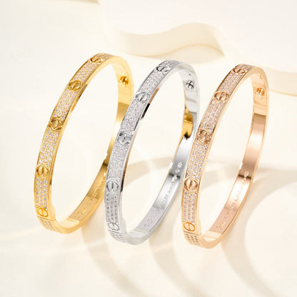 [Clover Jewelry]LOVE BRACELET 4.8MM DIAMOND-PAVED